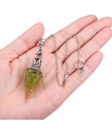 JOVIVI Peridot Crystal Pendulum for Dowsing, Healing & Meditation - Green Quartz Gemstone Pendant for Reiki & Witchcraft - Buy Online on GoSupps.com