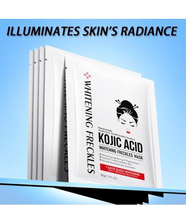 Kojic Acid Face Masks Face Masks Skincare with Kojic Acid Hyaluronic Acid Nicotinamide Brightening Firming Anti Aging Sheet Mask Evens Tone Moisturize Soothe Gift Set for Women - Buy Online on GoSupps.com
