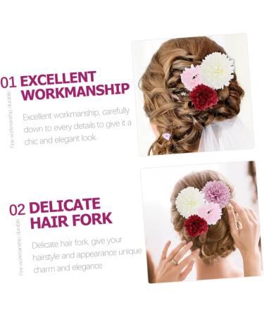 DOITOOL 1 Set Japanese-style hair clip plant hair stick set preserved flower artificial flower purple the flowers french barrette hair clips bridal hair clip polyester iron - Buy Online on GoSupps.com