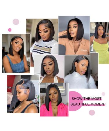 12 Brazilian Straight Human Hair Bob Wig 13x4 Lace Front 180% Density - Natural Color - Buy Online on GoSupps.com