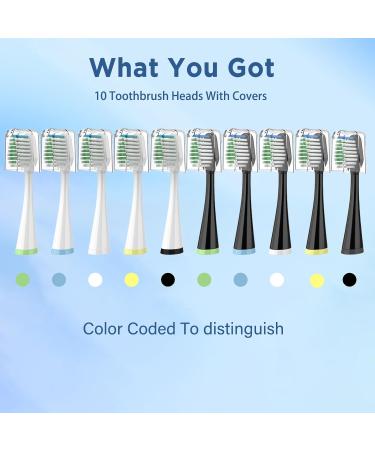 Replacement Toothbrush Heads for AquaSonic Duo - 10 Pack (5 White & 5 Black) with Covers | International Shipping - Buy Online on GoSupps.com