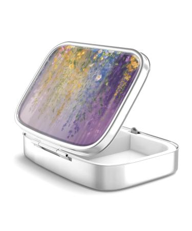 Pill dose 2 compartments Medicine Pill dose portable pill box for bag or wallet Pillendose Decorative Metal Medicine Vitamin Organizer Unique Gift 1 Piece 6-Vintage Flower Abstract Floral Watercolor Painting