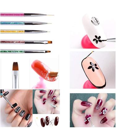 MAGIC ARMOR 10pcs Double Ended Nail Art Brushes with Dotting Tools - Nail Salon Quality Poly Extension Gel Builder Brush Set for DIY Nail Design - Buy Online on GoSupps.com