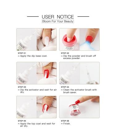 Roseflower Dipping Powder Nails Kit - 6 Nude Colors Base & Top Coat - DIY Manicure Starter Set for Home Use - Buy Online on GoSupps.com