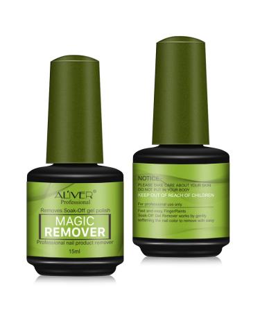 Remove UV Gel Nail Polish Magic Remover Soak off Nail Art Primer Acrylic Clean Nail Art Soak Off Remover Gel Polish Acrylic Removal 15ml 2pack