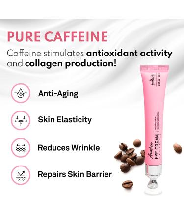 Beaueli Caffeine Eye Cream with Hyaluronic Acid & Niacinamide | Anti Aging, Dark Circles & Puffiness | Korean Under Eye Treatment 0.7 fl. oz - Buy Online on GoSupps.com