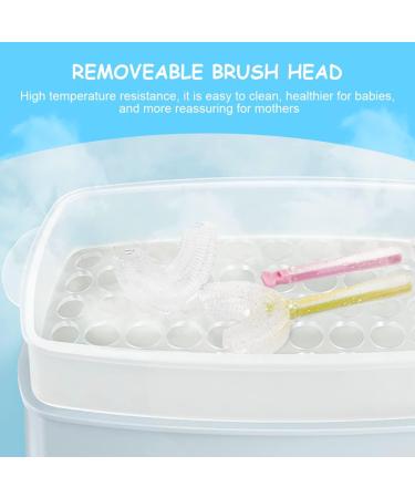 Vicloon U Shaped Toothbrush Set of 2 for Children (7-12 Years) - Soft Silicone Brush Head - Yellow/Pink - Buy Online on GoSupps.com