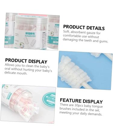 Combined 30th Baby Tongue Brush & Oral Compression Stick - Mouth Cleaning Sponge Swab for Newborns | Soft Safe & Effective Tongue Care - Buy Online on GoSupps.com