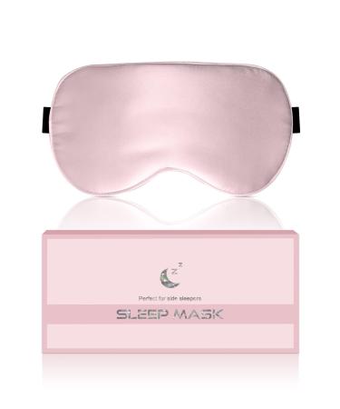 Silk Sleep Mask Eye Mask 22Momme 100% Pure Mulberry Silk Blackout Anti-Allergy Natural Silk Eye Mask with Adjustable Headband Suitable as A Gift for Both Men and Women (Pink)
