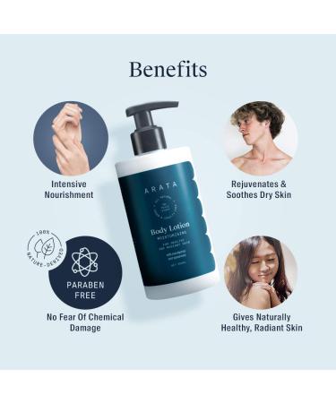Arata Moisturizing Body Lotion for Dry Skin | Ayurvedic Cocoa Butter Coconut Oil & Shea Butter | Natural Vegan & Cruelty Free | 10 Fl Oz | International Shipping - Buy Online on GoSupps.com