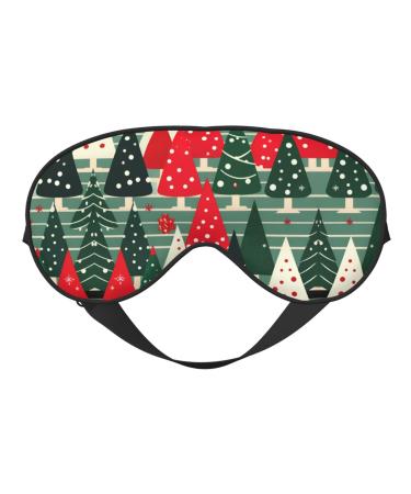 SSIMOO Christmas Trees Print Ultra-Soft Light-Blocking Eye Mask for Optimal Comfort and Restful Sleep Black