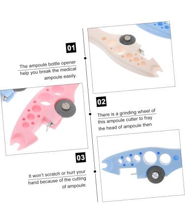 Hemobllo 3pcs Ampoule Bottle Opener Tool Set - Glass Vial Breaker & Grinding Wheel Accessories - 16.7X3.5cm Assorted Color - Buy Online on GoSupps.com