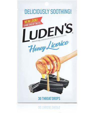 Luden's Menthol Lozenge / Oral Anesthetic Honey Licorice 30 Throat Drops