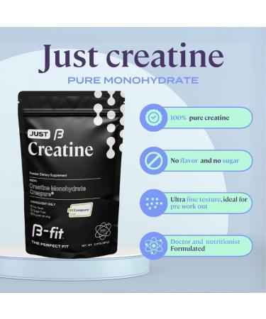 B-FIT B Creatine Monohydrate Powder - Just Creatine Creapure - 90 Servings - 450 g - Pre Workout Creatine for Women - Sugar-Free - Flavorless Supplement - 3 Month Supply - Buy Online on GoSupps.com