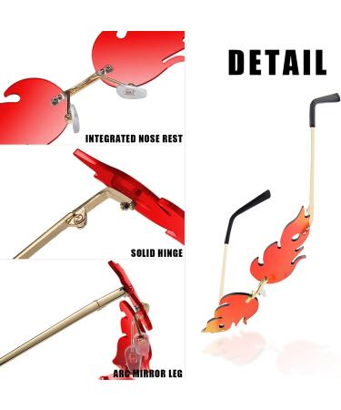 Tagace Retro-Punk Flame Sunglasses Set | 2 Pairs + Cases for Beach & Outdoor Adventures - Buy Online on GoSupps.com