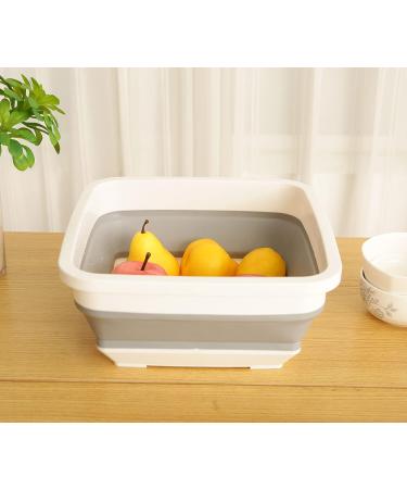 AAKitchen Collapsible Dish Basin for 9L Capacity Collapsible Sink Tub Dish Wash Basin Portable Dish Tub Foldable Dishpan for RV Trailers Camping Dish Washing Tub (White and Gray) - Buy Online on GoSupps.com