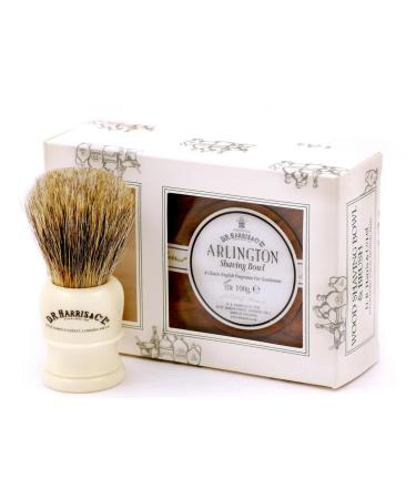 D.R. Harris & Co. Arlington Mahogany Shaving Bowl (100g) and Shaving Brush Shaving Gift Set Mahogany Arlington