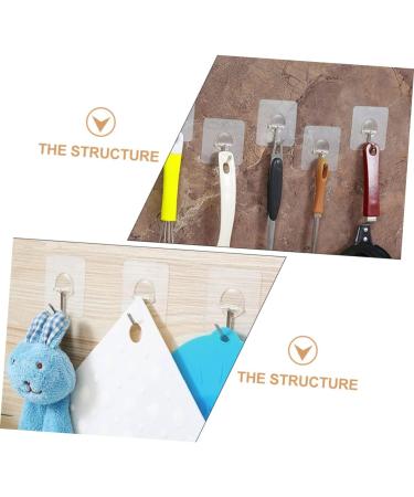 Generic 6pcs Transparent Sticky Hook Over The Door Hook Kitchen Hook Wall Mount Stainless Steel Wall-Mounted - Buy Online on GoSupps.com