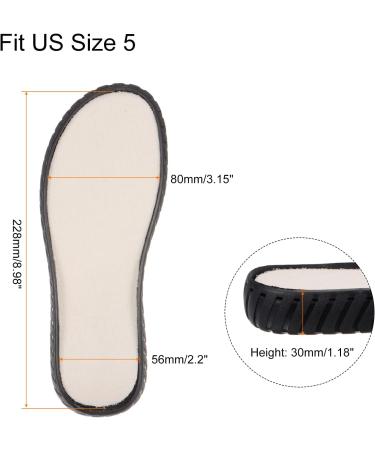 Buy HARFINGTON Non-Slip Shoes Outer Soles Pad - US Size 5 Black for DIY Slippers & Sandals | Durable Mesh Woven Protector - Buy Online on GoSupps.com