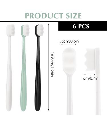 6 PCS Extra Soft Micro Nano Toothbrushes | 10000 Bristles | Painless Brushing for Sensitive Gums | Adult & Kids | Black, White, Blue - Buy Online on GoSupps.com