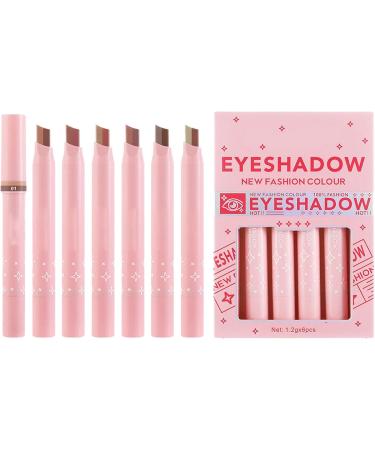 zwxqe Double Color Eyeshadow Stick Eyeshadow Pencil 6 Pcs Eyeshadow PenWaterproof Double Color Eye Brightening Makeup for Girls Family Friends - Buy Online on GoSupps.com