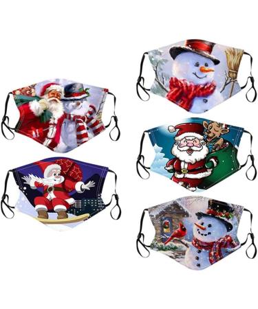 Riou 5-Piece Washable Cotton Face Covering - Breathable Dustproof Mouth & Nose Protection for Men & Women (Z-4) - Buy Online on GoSupps.com