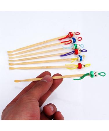 Bamboo Ear Pick Curette Wax Remover Cleaner with Doll Head - 5pcs Ear Cleaning Tools for Earwax Removal - Buy Online on GoSupps.com