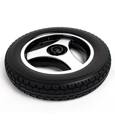 Wheelchair Wheels Wheelchair Front Castor Wheelchair Wheels Assembly 12inch Rear Wheel Black Rubber Solid Tire Back Wheel Replacement 1pcs Aluminum Alloy Hub 17mm Bearing