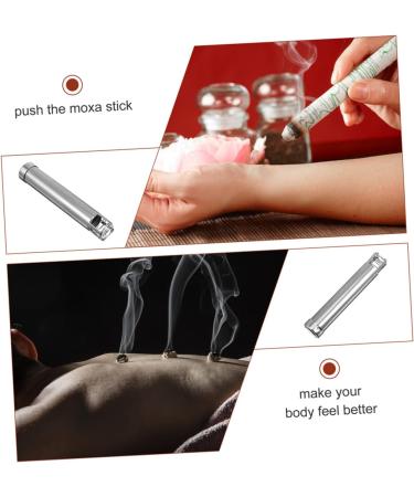 KOMBIUDA 6Pcs moxa pusher moxibustion treatment smokeless Moxa Cover moxa acupuncture moxa burner moxa cone holder for moxibustion stick pusher Ai hot Stainless steel Medicinal - Buy Online on GoSupps.com