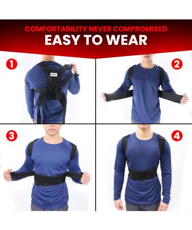 Comfortable Posture Support & Back Corrector Brace Pain Relief for Shoulders Chest Lumbar & Spine Fully Adjustable Unisex Design All-Day Breathable Wear - Buy Online on GoSupps.com