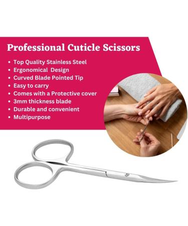 KANCHI Curved Cuticle Scissors - Professional Manicure & Pedicure Tool with Super Slim Sharp Blades for Eyebrow, Eyelash Grooming - Buy Online on GoSupps.com
