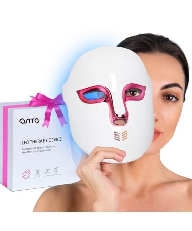 OSITO LED Light Therapy Facial Mask (FSA/HSA Eligible) Acne Treatment LED Mask Facial Therapy Red Light Reduces Wrinkles Unlimited Sessions for Acne Face Skin Treatment White