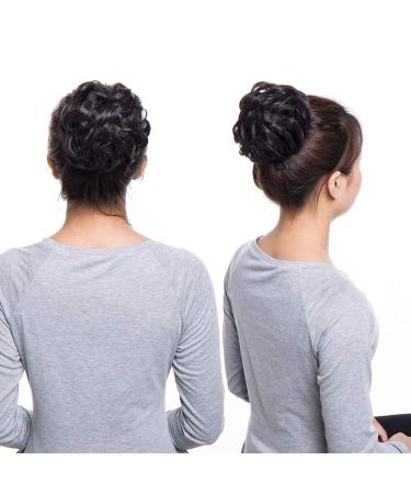 Shop Tess Dark Brown Hair Part Dutt Tie | Thick Wavy Knot Updos | Affordable 40g Hair Extensions for Women - Buy Online on GoSupps.com