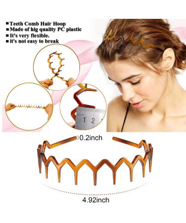 Zig Zag Plastic Headbands for Women & Men - Wash Face Makeup Skincare - Hair Bands with Teeth - Hair Clips Holder in Black and Brown - Buy Online on GoSupps.com