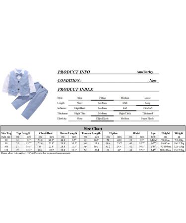 AmzBarley Baby Boys Gentlemans Outfit Suit | Blue Tuxedo Romper with Shirt, Pants, Vest, Bowtie | Kids Formal Wear for Birthday & Holiday Party | 2-3 Years - Buy Online on GoSupps.com