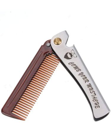 Hair&Beard Comb Stainless Steel Comb Moustache Shaping Comb Pocket Beard Comb Teeth Beard Comb for Men