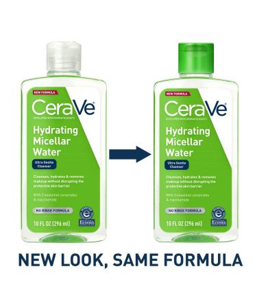 CeraVe Micellar Water - New & Improved Formula - Hydrating Facial Cleanser & Eye Makeup Remover - Fragrance Free - 10 Fl. Oz - Buy Online on GoSupps.com