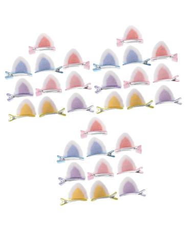 minkissy 15 Pairs Children's Hairpin Cat Ears Hairpin Animal Fox Headband Ear Hair Clips Ears Hair Clip Cat Ear Barrettes Clip on Cat Ears Fox Ear Hair Band Baby Bangs Fabric Cat Ear Clip