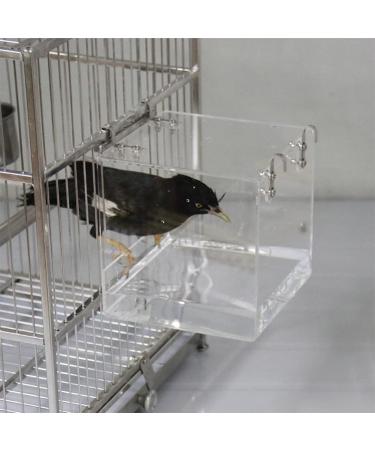 Transparent Acrylic Hanging Bird Bath for Cage - Bird Bath for Small Birds - Finch, Budgerigar, Canary, Parrot - Includes Hooks - Globalstore - Buy Online on GoSupps.com
