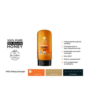 Manuka Doctor MGO 30+ Squeezable Raw Manuka Honey 10.58 oz - Certified Pure New Zealand Honey - Non-GMO - Pack of 1 - Buy Online on GoSupps.com