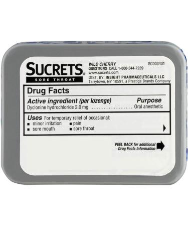 Sucrets Sore Throat Lozenges - Wild Cherry Flavor | 18 Count Each | Pack of 5 | Buy Internationally - Buy Online on GoSupps.com
