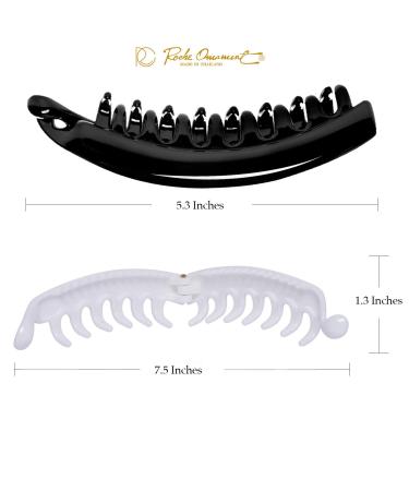 High-Quality RC Roche 6-Pack Ponytail Hair Clips | Robust Banana Clasps for Volume | Large Black & White Hair Accessories - Buy Online on GoSupps.com