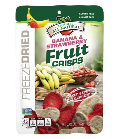 Brothers-All-Natural Freeze-Dried Fruit Crisps â€“ Strawberries & Bananas (12 Single-Serve Bags) - Buy Online on GoSupps.com