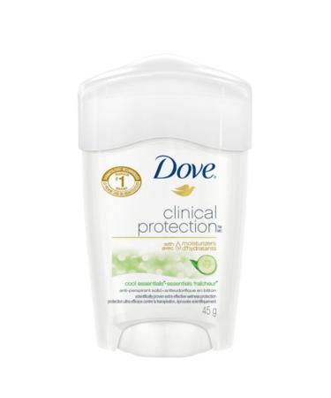Dove Clinical Protection Antiperspirant Stick for sensitive skin Cool Essentials antibacterial odour protection 45 g