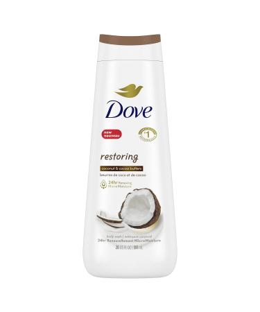 Dove Restoring Body Wash for renewed healthy-looking skin Coconut & Cocoa Butters gentle body cleanser nourishes the skin 591 ml Dove Coconut Butter & Cacao Body Wash 591 ml (Pack of 1)