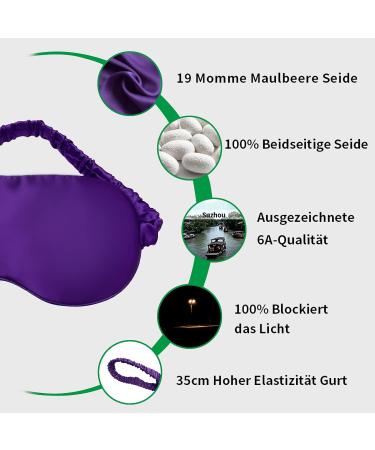 Yunchi 100% Silk Sleep Mask for Men & Women | Comfort Bio Satin Eye Mask | 19 Momme Pure Mulberry - Fantasy Violet - Buy Online on GoSupps.com