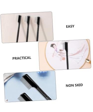 Ipetboom Eyebrow Comb & Mascara Applicator - 4 Pcs Eyelash Extension Tools | Portable Stainless Steel Eyelash Brush & Curler - Black - Buy Online on GoSupps.com