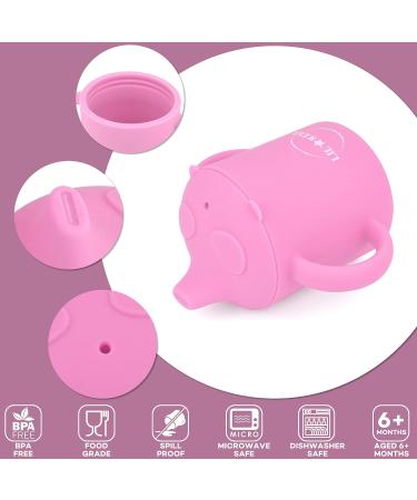 LIL' STAR Silicone Sippy Cup and Snack Cup 2-in-1 - 5oz | Spill Proof for Toddlers | BPA Free Pink - Buy Online on GoSupps.com