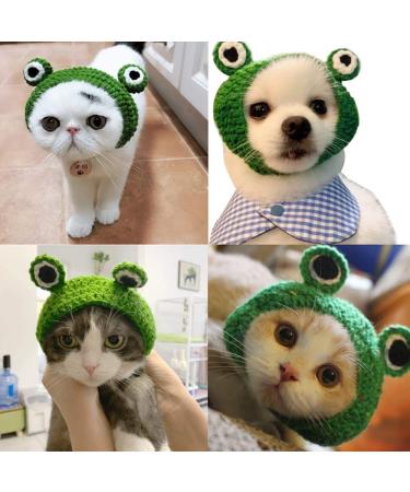 1Pcs Pet Funny Hat Cute Cat Hat Cartoon Dog Hat Adorable Frog Shape Pet Cap Pet Hair Band Hat Weaving Pet Grooming Supplies for Kitten Puppies  - Buy Online on GoSupps.com