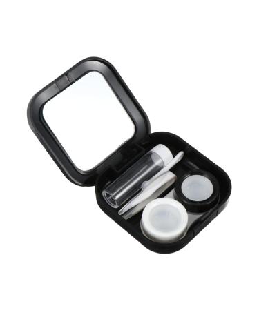 Partykindom contact lens container case travel case for contact lenses remover applicator suitcase holder for eye care set eye lens container colored contact lenses suite bracket plastic as shown 7x7x2.5cm